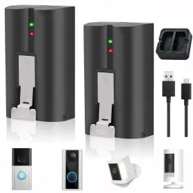 Eycoandanly 719559396341 2 Packs 6040mah V4 Battery Replacement For Ring-video Doorbell 2/3/4 Not