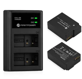 Ba-blc12-2 Firstpower Dmw-blc12 Battery And Dual Usb Charger For Panasonic Lumix Cameras