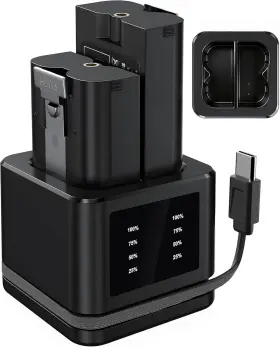 Fl-jsv47200 Flla 2-pack 7200mah Replacement Battery For Ring Doorbell With Lcd Charger