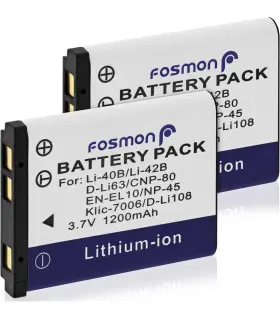 Bp-18119 Fosmon 2x 1200mah Replacement Battery Pack For Olympus Li-40b Li-42b