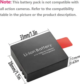 Geekam 313021427481 Action Camera Battery Pack 1350mah Rechargeable 3-pack With Usb Dual C #2