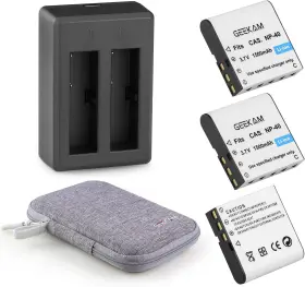 Np-40 Geekam 313039571541 Battery Pack 1500mah Rechargeable 3-pack With Usb Dual Charger F