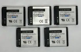 Ahdbt-002 Gopro 811339013421 Lot Of 5 Oem Batteries Hd Hero 2 And Hero2 Video Camera