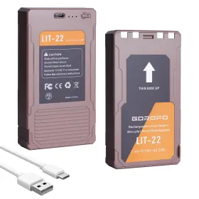 Go-lit-22-2d Gorofo 2-pack Lit-22 Lithium Battery For Flex-m Flex G-36 Flex-plus