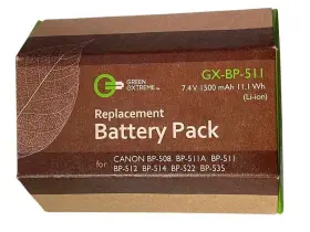 Gx-bp-511 Green Extreme Battery Pack For Canon Camera 7.4v 1500 Mah New In Box