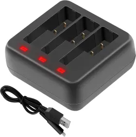 Hanatora 445057025096 Battery Charger For Dji Osmo Action 3 Camera Charge Three Batteries R