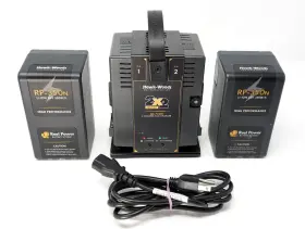 Rp-350n Hawk Woods 2x 350wh V-mount Batteries Hawk-woods Reel Power 26v W Dual Charger