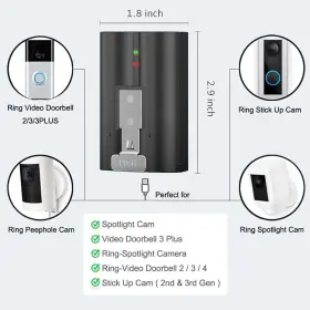 Hiweld 974380252332 Replacement Battery With Charger Station For Ring-doorbell Camera 1 And 2 Sp #2