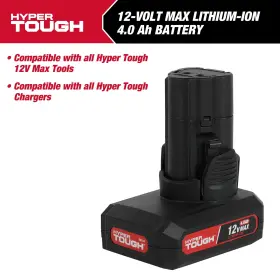 80104 Hyper Tough 800689568286 12v Max Lithium-ion 4.0ah Battery Model Us #2