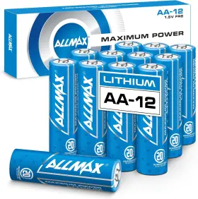 Aa-fr6 Inc. Usa Allmax Aa Lithium Maximum Power Batteries 12 Count Longest Lasting Leakproo