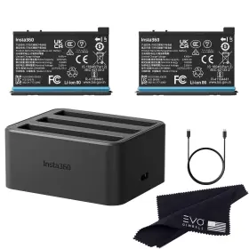 Insta360 810132543081 X4 Battery 2290mah & Fast Charge Hub Bundle/only 360 Camera 2 Batteries 1