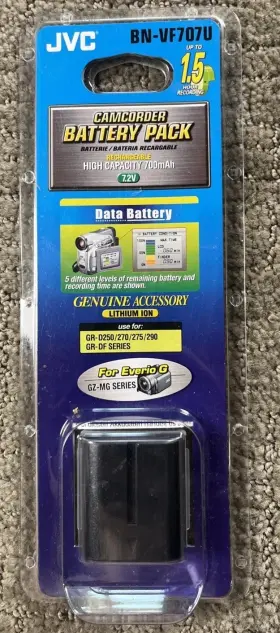 Jvc 046838016974 Genuine Oem Original Bn-vf707u Rechargeable Battery Pack 7.2v 700mah Li-ion