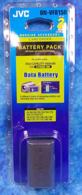Jvc 046838029042 Genuine Battery Bn-vf815u 1460mah 7.2v For Gz-mg And Gr-d Series Camcorders