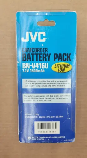 Bn-v416u Jvc 046838158162 Original Battery Pack High Capacity 2 Hours 7.2v 1600mah Oem Japan #2