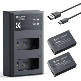 Kf28.0014-1 K&f Concept Lp-e17 Battery And Dual Usb Charger For Canon Eos R100 R8 R50 Rp R10 Rebel T