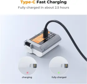 Kf28.0041 K&f Concept 2600mah En-el15c Battery Usb C Fast Charging For Nikon Z8 Zf Z7ii Z7 #2