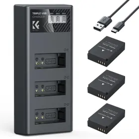 Kf28.0091  K&f Concept Lp-e12 Battery 3 Pack And Triple Slot Charger Set For Canon Eos Camera