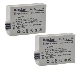 Lc-e5e Kastar 636790590737 Lp-e5 Battery 2-pack For And Canon Eos 450d 500d 1000d Kis
