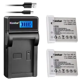 Nb-4l Kastar 636790610992 Battery X2 And Lcd Slim Usb Charger For Canon Elph 100 Hs 30