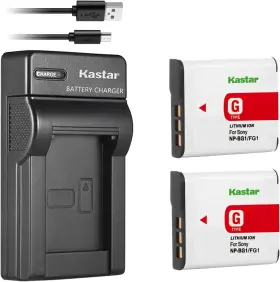 Np-fg1 Kastar 636790611166 Battery X2 Slim Usb Charger For Sony Np-bg1 Cybersh