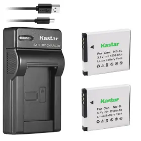 Cb-2lae Kastar 636790617052 Battery X2 And Slim Usb Charger For Nb-8l Nb8l Powershot A2200