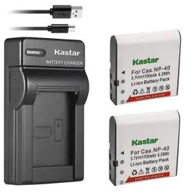 Fc150 Kastar 636790623718 Battery X2 And Slim Usb Charger For Cas Np-40 Exilim Z400 Fc100 Fc1