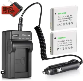 Ch-2b-nb6l-u Kastar Battery 2-pack And Charger Kit For Nb-6l Cb-2ly Canon Powershot D20 S90