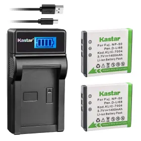 Ch-lcd1-2b-fnp50 Kastar Battery X2 And Lcd Slim Usb Charger 1 2 Batteries Black