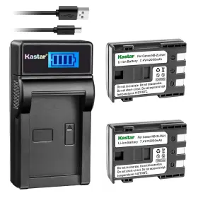 Ch-lcd1-2b-nb2l-u Kastar Battery X2 And Lcd Slim Usb Charger 1 2 Batteries Black