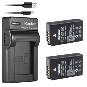 Kastar Ch-slim-2b-el20 Battery X2 And Slim Usb Charger 1 2 Batteries Black
