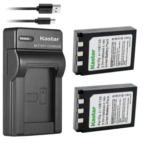 Ch-slim-2b-li10b Kastar Battery X2 And Slim Usb Charger 1 2 Batteries Green