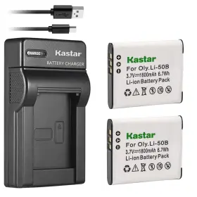 Ch-slim-2b-li50b Kastar Battery X2 And Slim Usb Charger 1 2 Batteries Green