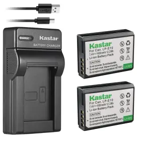Ch-slim-2b-lpe10 Kastar Battery X2 And Slim Usb Charger 1 2 Batteries Black