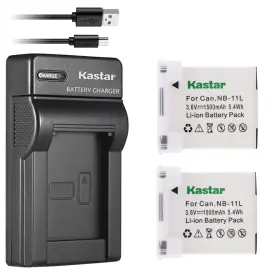 Ch-slim-2b-nb11l Kastar Battery X2 And Slim Usb Charger For Canon 1 2 Batteries