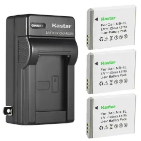 Kastar Nocar-3b-nb6l-e 3pcs Battery And Ac Wall Charger 1 3 Batteries Green