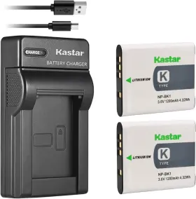 Slim-bk1-2 Kastar Battery X2 And Slim Usb Charger For Sony Np-bk1 Npbk1 Cybershot Dsc
