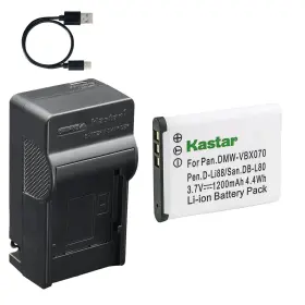 Kastar Tcn-vbx070-2 D-li88 Battery Ac And Usb-c Charger For Pentax Optio W90 P70 P80 Camera
