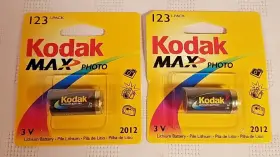 Kodak 041778171677 Max Photo 123 Lithium 3v Batteries - Lot Of 2- 2012 Not Tested -unopened
