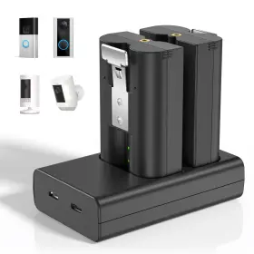 Nb-bc001 Kseowt 2-pack 7000mah Replacement Battery With Charger Station For Ring-doorbell Cam