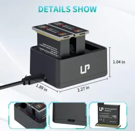Cd-sd020 Lp 10096366 Battery Charger Set For Dji Osmo Action Camera New #2
