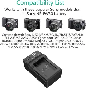 4331903135 Lp Np-fw50 Battery Charger Compatible With Sony Alpha A6000 A6400 A61 #3