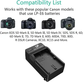 4331983215 Lp Lp-e6 E6n Battery Charger Compatible With Canon Eos 90d 80d 70d #3