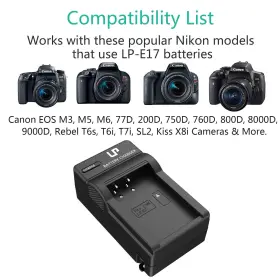 Lp 710619566896 E17 Battery Charger Compatible With Canon Eos Rebel T7i T6i T6s #3