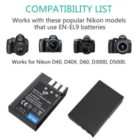 En-el9 Lp 710619568562 En El9a Battery Charger Pack Compatible With Nikon D40 #2