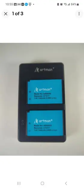 Ab00005 Lp Artman 2-pack Lp-e17 Batteries And Rapid Dual Usb Charger For Canon Eos Rp #3