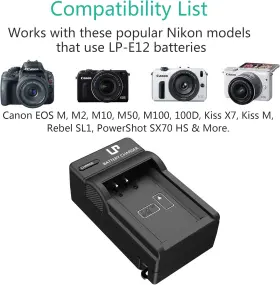 Cominu056674 Lp Lp-e12 Battery Charger Compatible With Canon Eos M100 M50 M10 M2 #3
