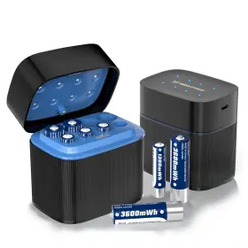 A500 Maxfree 974123319483 Rechargeable 4 Aaa And Aa Batteries Lithium With Charger 8-pack 1