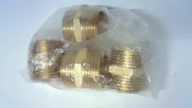 Mech 810175320748 4-piece Set Brass Double Nipple