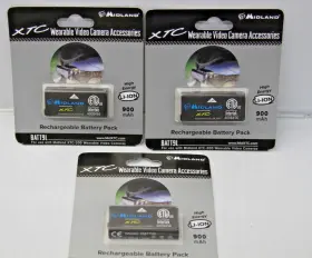 Xtc-200 Midland Batt9l Lot Of 3 Battery For Wearable Video Camera