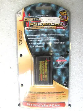 Np-60 Monstercell 050644346095 Sealed Monster Powercell 1000mah Camera Battery For Li-ion Fujifilm